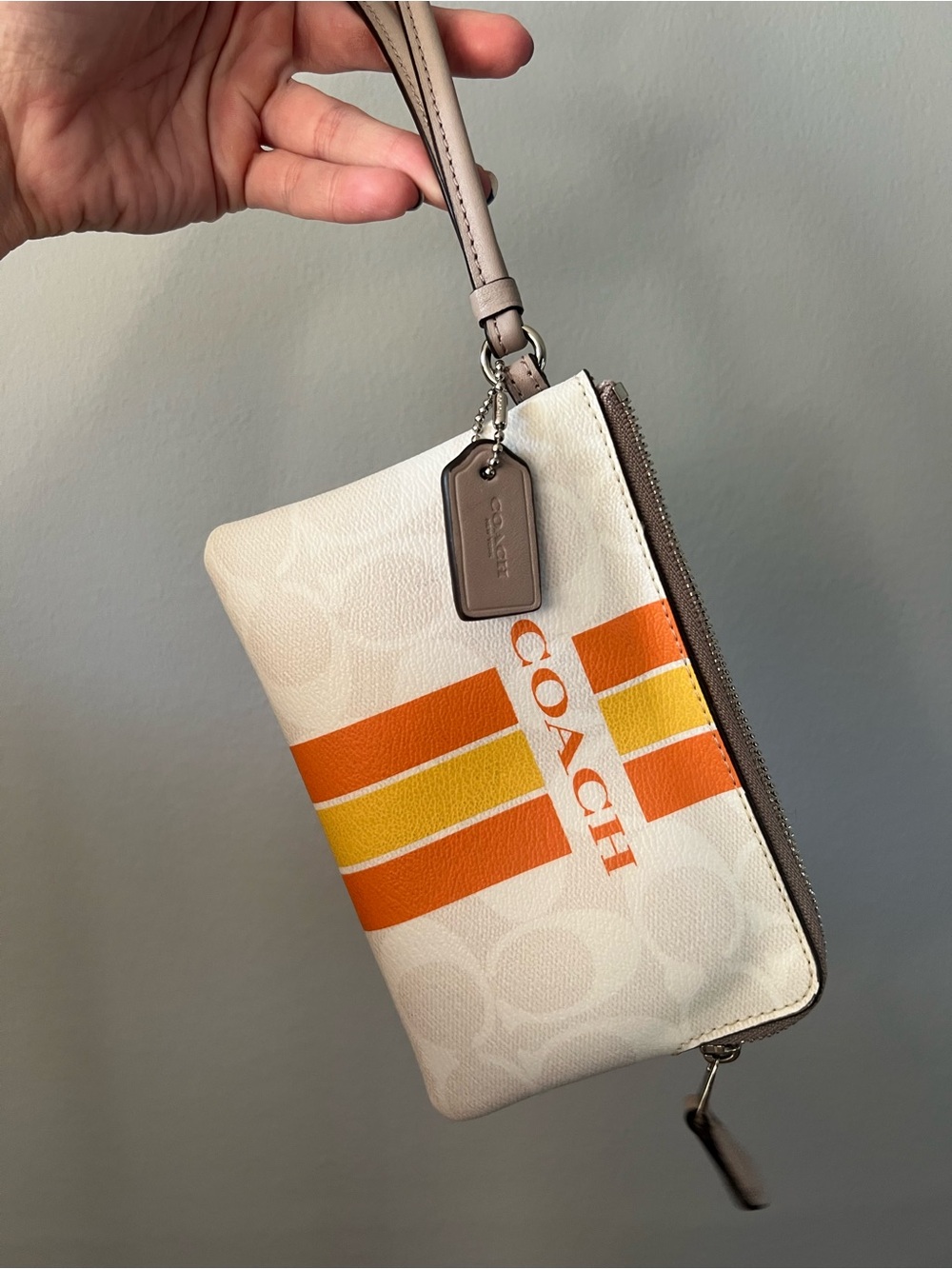 Coach Varsity Stripe Wristlet